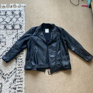 Faux Leather Biker  Jacket